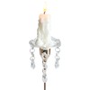 VGEUNA 4 Pieces Bent Glass Candle Bobeches with Crystal Prisms