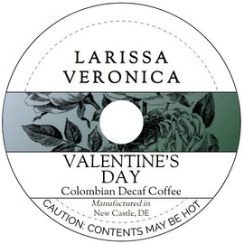 Valentine's Day Colombian Decaf Coffee (Single Serve K-Cup Pods) (Gourmet, Naturally Flavored, Whole Coffee Beans) (12 pods, ZIN: 575468)