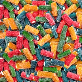 Pencil Bites Gummy Candy | 2 Pound Pack | Bulk Gummy Candies | Sour & Sweet Assorted Fruit Flavors | Filled Chewy Rope Candy Bites for Buffets, Party Favors & Dessert Toppings