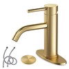 Brushed Silver Bathroom Faucet, Single Handle Modern Bathroom Sink RV