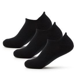 Keds Women's LowCut Full Cushion with Heal Tab Socks, Black (3 Pair), One Size (6-10)