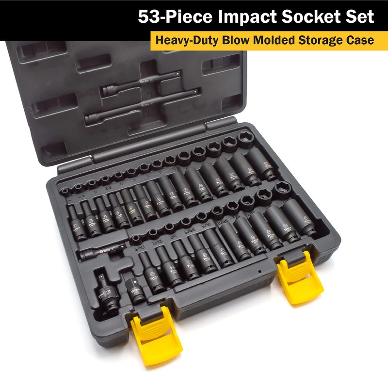 Titan 46053 1/4-Inch Drive SAE & Metric Impact Socket Set