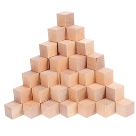 Garneck 100 Pcs 2 Inch Unfinished Wooden Blocks - Solid Wood Square Cubes for Arts - Crafts Projects and Puzzle Making