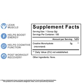 Revival Premium Micronized Creatine Monohydrate - HPLC Tested 100% Pure Grade - 500g (100 Servings) - Supports Lean Muscle Growth - Maximum Absorption - Unflavored - Made in USA & 3rd Party Lab Tested