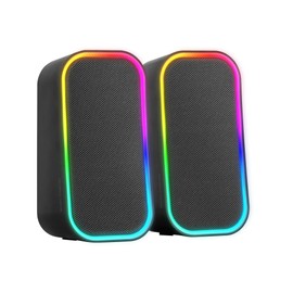 Mars Gaming MS-OM, 20W Gaming Speaker, Dynamic RGB Lighting, Bluetooth 5.3 + Aux-In Speaker, Volume Control, Custom DSP Chipset, Universal Compatibility, Black