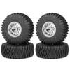 RCLIONS 1.3" Aluminium RC Beadlock Wheels and Tires Set for