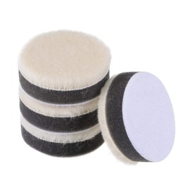 uxcell 2" Wool Felt Sponge Polishing Pad Hook and Loop Buffing Wheel Fine Polishing for Orbital Polisher Buffer 4 Pcs