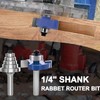 SICWOOD 5PCS Rabbeting Router Bit Set 1/4 Inch Shank, 1-1/4"