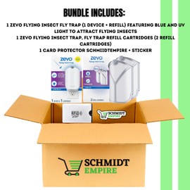 Zevo Flying Insect Trap, Fly Trap, Fruit Fly Trap (1 Plug-in Bases + 3 Refill Cartridges) Gnats, and House Flies Mosquitoes