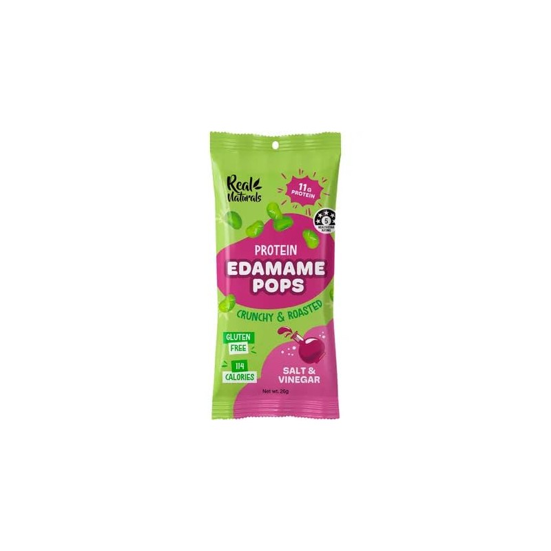 Real Naturals Protein Edamame Pops Salt & Vinegar 10x26g