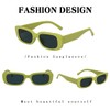 BOJOD Trendy Rectangle Sunglasses for Women Men Green Chunky Frame