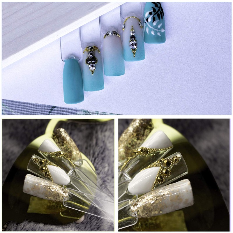 KRISMYA Set of 4 Total 200 Pcs Clear Nail Swatches