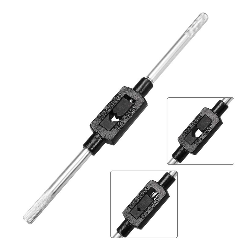 sourcing map Tap Wrench Adjustable Handle for Metric M6-M20 1/4"-3/4"