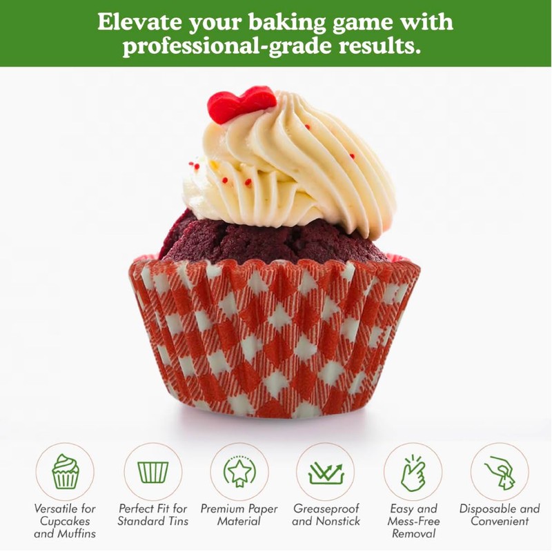Regency Wraps Greaseproof Professional Grade Baking Cups, Pack of 40,