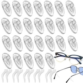 40 Paar Nasenpads Brille Zum Stecken,Brillen Nasenpads, 5 Paar Brillenhalter Ohr,Nasenpads Weiche Silikon Transparent Sonnenbrillen Rutsch Stopper Gläser Glasses Nose Pads