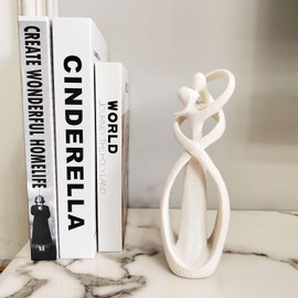 PIGPIGFLY Couple Hugging Statue, Decorative Figures, Living Room, Home Store Decoration, Modern Abstract Art Sculptures Decoration, Office Decorations, Polyresin, Gift（White