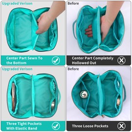 LONEDREAM - 3 bolsas de maquillaje preparadas para trébol de piedra, bolsa de maquillaje, bolsa de cosméticos de viaje, parche de chenilla, bolsa de nailon plana abierta, mezcla, Mezclado, Stuff Bag,