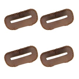 azumafy 4 Pcs Seat Belt Buckle Cover Seat Belt Cover Anti-Scratch PU Leather Stopper Protection Custom Dress Up Noise(Brown)