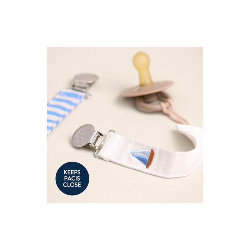 Itzy Ritzy - Correas para chupete de tela, paquete de