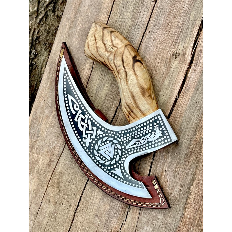 SHOHASS Pizza Cutter Axe Viking Pizza Axe Handmade Mini Pizza