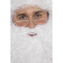 Smiffys Santa Half Moon Specs, Silver, Christmas Fancy Dress Accessory, Santa Dress Up Accessories
