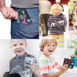 Benaton Children's Children's Cartoon Purses, Youth Cartoon Purse, Cartoon Coin Compartment, Wallet for Boys and Girls, Holds Change, ID and Coins, black, Child-safe, playful