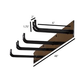 SHEDorize Tool Organizers for Garage Storage - 4-Hook Tool Rack Made with Solid Steel Alloy – Perfect Garage Organizers for Hanging Rake, Shovel, Cord Rack - Fully Assembled Garden Tool Rack (48")