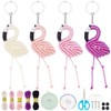 BEUNITONE 4 Sets DIY Macrame Flamingo Kit Macrame Kit for
