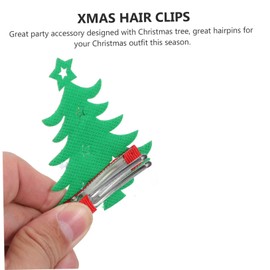 minkissy 6pcs Christmas Tree Hairpins Adorable Xmas Hair Clips Eye Catching Party Accessories for Dances Concerts Daily Use Random Style Hair Decorations
