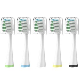 Replacement Brush Heads for Smile Bright Platinum Sonic Electric Toothbrush, Soft Bristles, 5-Pack, with Covers
