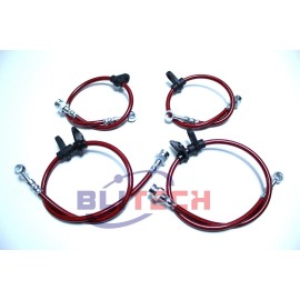 BLITECH For 1988-91 89 90 91 Honda CRX Si 1.5L 1.6L Braided Stainless Steel Brake Lines