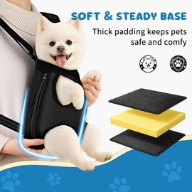 Mosago Dog Backpack Carrier, Legs-Out Chest Carrier for Small Dogs 4–7 lbs, Adjustable Pet Front Carrier with Thick Padded Bottom Support, Easy Fit for Walking, Hiking, Camping, and Traveling