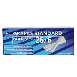 Kit 3 Paquetes grapa estandard punta cincelada 26/6 (5000 grapas standard c/u)