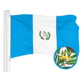 G128 Guatemala Guatemalan Flag | 3x5 Ft | ToughWeave Series Embroidered 300D Polyester | Country Flag, Embroidered Design, Indoor/Outdoor, Brass Grommets