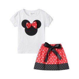 Mud Kingdom Toddler Girls Holiday Outfits Cute Summer 18-24 Months Red