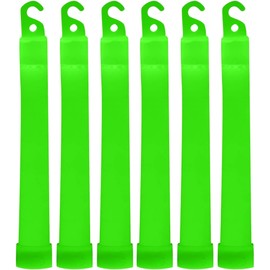 The Office-Pros Glow Sticks, Emergency Glow Sticks, 12 Hour Life, Survival Gear, Boating At Night, Camping Lights, Power Outages, Military Use - 6" Inches Long - GREEN - 6 Glow Sticks
