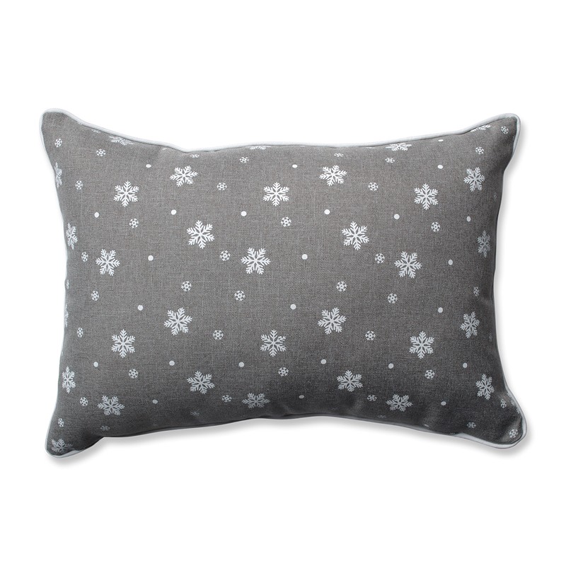 Pillow Perfect Let It Snow Rectangular Throw Pillow, Grey