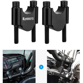 KEMIMOTO 7/8 Inch Motorcycle Handlebar Risers, Aluminum Alloy Motorcycle Risers, Compatible with Kawasaki Suzuki WR250F TW200, fit ATV Dirt Bike, Universal Motorcycle Accessories, Black