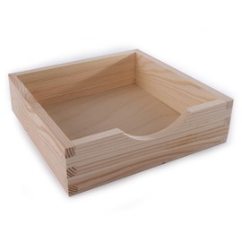 WooDeeDoo Plain Wooden Napkin Holder | 192x192x55 | For Kichen Dining Table Counter Tops Restaurants Bar Top Caddy Tissue Dispenser | Unpainted Wood for Craft |