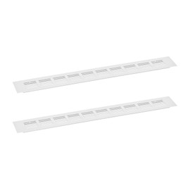 uxcell Air Vents Cover, 2Pcs 400 x 50mm - Aluminum Alloy Mesh Air Return Vent Cover, Rectangle Louvered Ventilation Grille for Shoe Cabinet Wardrobe (Silver)