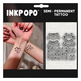 INKPOPO 3 Sheets Semi-Permanent Tattoos for Adults | 7-15 Days Longwear | Waterproof & Realistic Finish | Adult Art Temporary Tattoos | Finger Tattoo Series 128