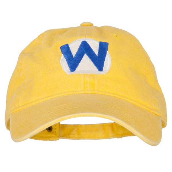 e4Hats.com Wario Waluigi Embroidered Washed Cotton Twill Cap - Yellow
