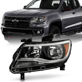 ACANII - For 2015-2022 Chevy Colorado Halogen Chrome Replacement Headlight Headlamp - Driver Side Only