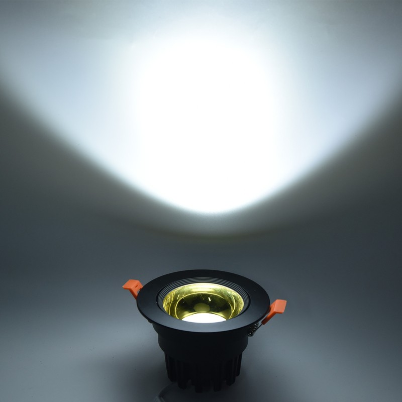 LED Downlight Aluminum Adjustable Angle Dustproof Ceiling Embedded Spotlight for