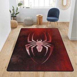 Red Spider Area Rug Bold Red Spider Symbol Rug Modern Graphic Hallway Popular Carpet Unique Home Decor Floor Mat for Kids Room Living Room Bedroom Playroom Rugs 2' x 3'