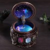 Vintage Music Box with 12 Constellations Rotating Goddess Twinkling LED