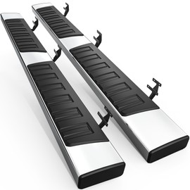 AUTOSAVER88 Running Boards Compatible with 2015-2026 Ford F150 SuperCrew Cab, 2017-2024 Ford F250 F350 F450 F550 Super Duty Crew Cab Silver Side Step Nerf Bars
