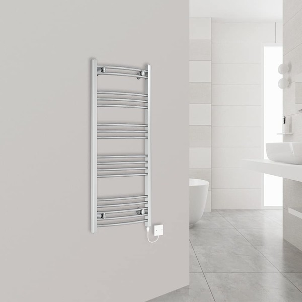 WarmeHaus 500w Electric Heated Warming Towel Rail Bathroom Radiator Chrome 1200x495mm