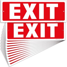 iSYFIX Exit Sign – 12 Pack 12x4 Inch – 40 mil Thick Polystyrene Plastic Sign, Laminated UV, Scratch & Fade Resistance, Waterproof, Indoor & Outdoor, Exit Signs for Exterior.