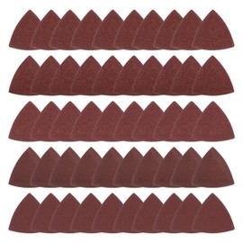 Kozelo Pack of 50 Mouse Sander Detail Sandpaper - [40-180 Grit, 3-1/8 Inches] Triangular Velcro Sanding Pads for Wooden Furniture Polishing Aluminium Oxide Sandpaper